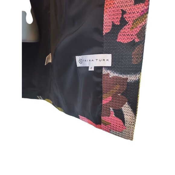 Trina Turk Floral-Print Mid-Length Jacket Women's Size 2 Like New condition - Picture 12 of 16